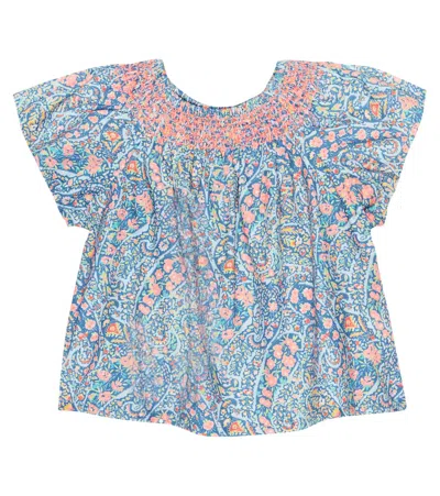 The New Society Baby Albertina Cotton Top In Bourton Bloom Liberty Print