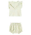 THE NEW SOCIETY BABY CANYON COTTON-BLEND TOP AND BLOOMERS SET