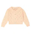 The New Society Baby Cleo Pointelle Cotton Cardigan In Bellini