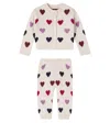 The New Society Baby Cora Cardigan And Pants Set In Neutral