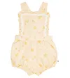 The New Society Baby Limoncello Linen And Cotton Romper In Limoncello Fiore Print