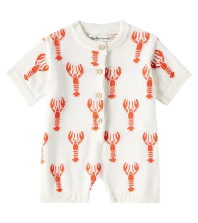 The New Society Baby Oia Printed Cotton Playsuit In White
