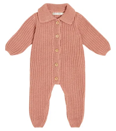 The New Society Baby Ribbed-knit Onesie In Pink