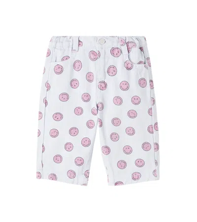 The New Society Kids' Baby Smiley Printed Jeans In White