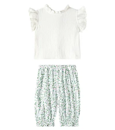 The New Society Baby Spyros Tanatos Cotton Top And Pants Set In Burgundy
