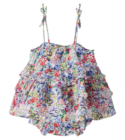 The New Society Baby Verbena Cotton Top And Bloomers Set In Multi