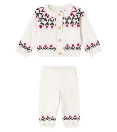 The New Society Baby Wendy Cardigan And Pants Set In White