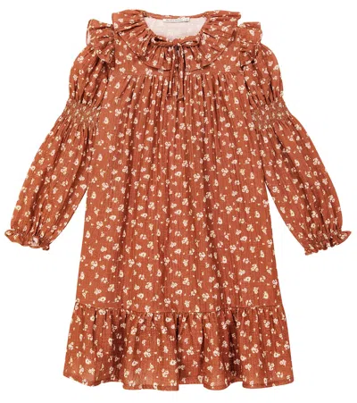 The New Society Kids' Kleid Barbara Aus Baumwolle In Multicoloured