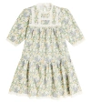 The New Society Beverly Lace-trimmed Floral Linen Dress In Multicolor