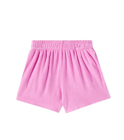 The New Society Kids' Briseis Cotton Terry Shorts In Hibiscus