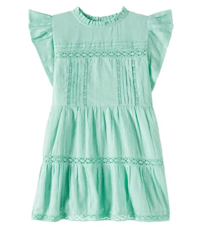 The New Society Kids' Kleid Corfu Aus Baumwolle In Grün