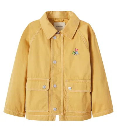 The New Society Kids' Cosmos Cotton Canvas Jacket In Yellow