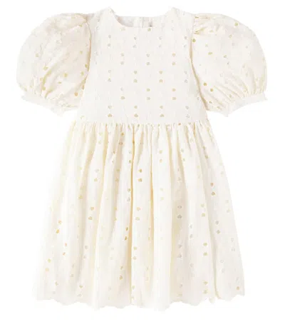 The New Society Kids' Kleid Creta Aus Einem Baumwollgemisch In Gelb 