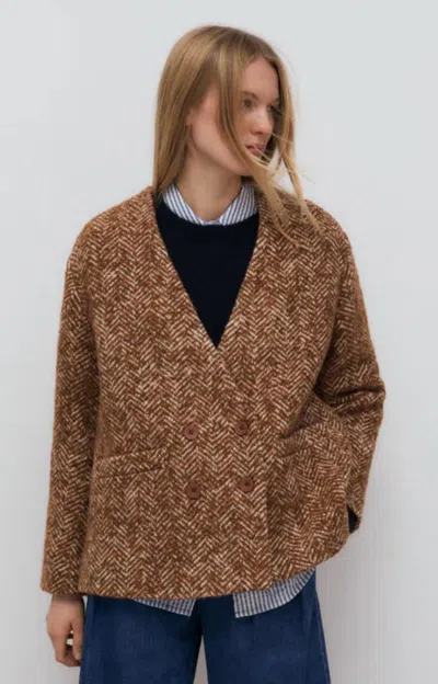 The New Society Daniela Blazer In Camel Touch In Brown