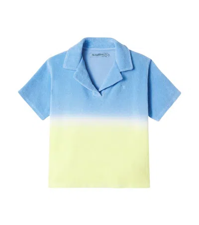 The New Society Kids' Dyed Cotton Polo Shirt In Blue