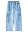 The New Society Edelssa Colorblocked Cargo Jeans In Color Block Denim