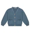 The New Society Emanuelle Cotton Cardigan In Blue