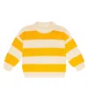 The New Society Emanuelle Striped Cotton Sweater In Nocce Di Cocco & Apperol