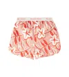 The New Society Filotis Floral Cotton Shorts In Chili Mountain Rose Print