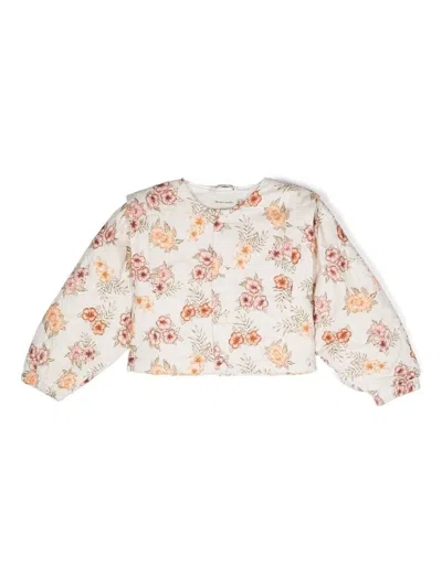 The New Society Kids' Fiorentina All-over Floral-print Jacket In Neutrals