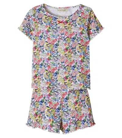 The New Society Kids' Floral Cotton T-shirt And Shorts Set In Multi