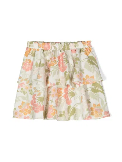 THE NEW SOCIETY FLORAL-PRINT LAYERED SKIRT