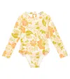 The New Society Floral Swimsuit In Raffaella Print