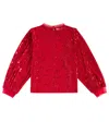 The New Society Galaxy Sequined Blouse In Red