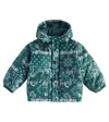 The New Society Gallen Paisley Puffer Jacket In Blue