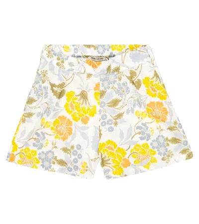 The New Society Kids' Gianni Floral Linen And Cotton Shorts In Flower