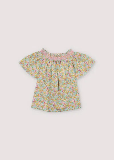 The New Society Kids' Girl's Andreas Special Blouse In Multi In Blue