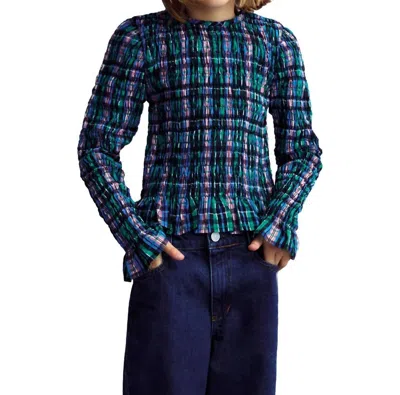 The New Society Kids' Girl's Lidia Blouse In Multi In Blue