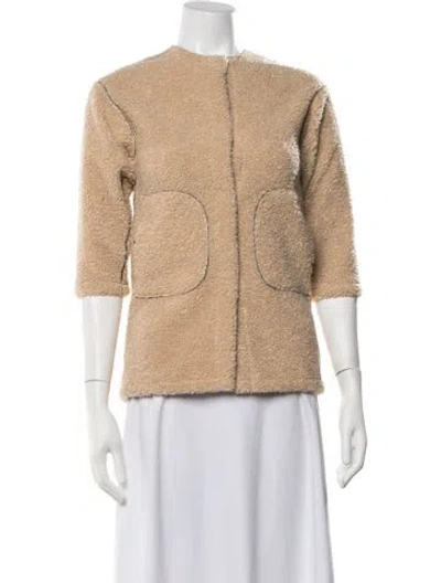 Pre-owned The New Society Babies' Girls' Faux Fur Coat In Neutrals