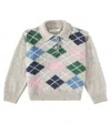 The New Society Glasgow Wool-blend Polo Sweater In Grau