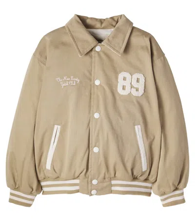 The New Society Kids' Gorse Cotton Bomber Jacket In Neutral