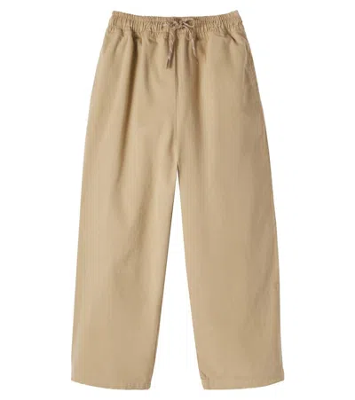 The New Society Kids' Gorse Cotton Pants In Brown