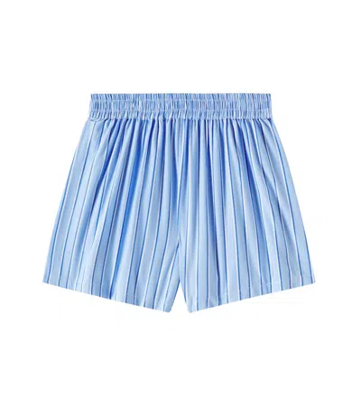The New Society Kids' Hebe Striped Cotton Shorts In Blue