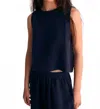 The New Society Hera Sleeveless Top In Navy In Blue