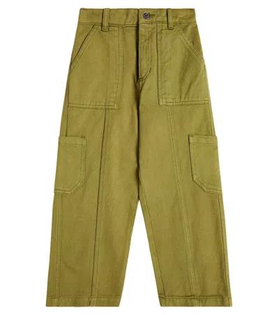 The New Society Kids' Huntington Cotton Pants In Green
