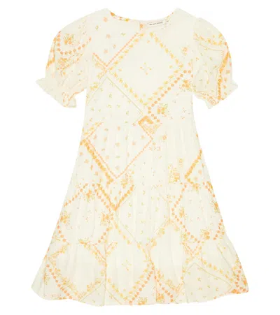 The New Society Kids' Idara Printed Cotton-blend Dress In Idara Flower Patchwork Print