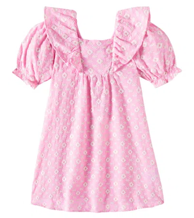 The New Society Kids' Isidora Embroidered Dress In Pink
