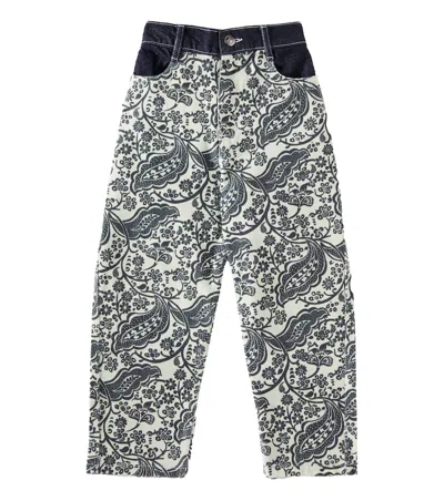 The New Society Kids' Jaipur Paisley Cotton Straight Pants In Majestic Paisley