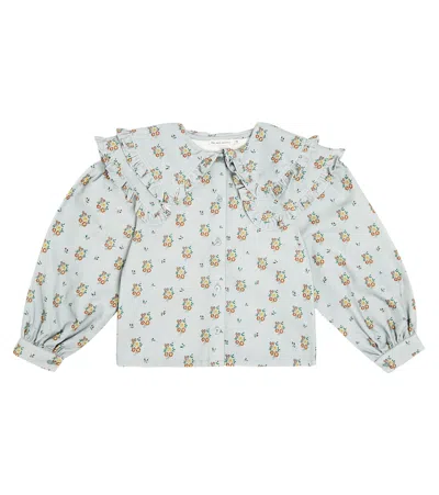 The New Society Kids' Jimena Ruffled Floral Cotton Top In Multicoloured