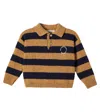 The New Society Jorge Wool-blend Polo Sweater In Brown
