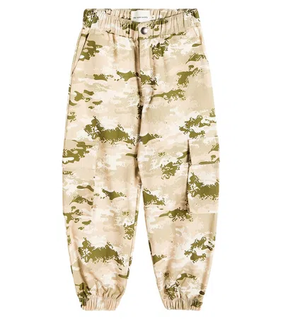 The New Society Kids' Lancaster Camouflage Cargo Pants In Green