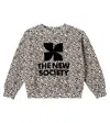 The New Society Leopard-print Logo Cotton Sweatshirt In Neutral