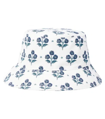 The New Society Kids' Leros Floral Cotton Bucket Hat In White
