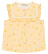 The New Society Limoncello Linen And Cotton Top In Limoncello Fiore Print