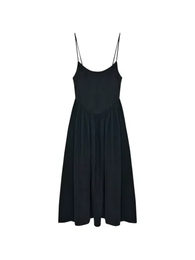 The New Society Lippia Flared Midi Dress In Black