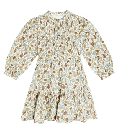 The New Society Kids' Lola Paisley Tiered Cotton Dress In Multicoloured